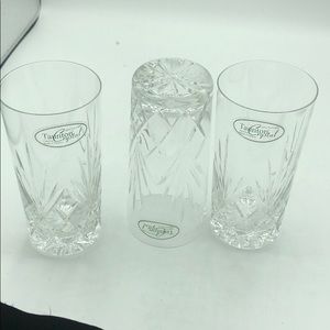 TAUNTON CRYSTAL SET OF 3 1GLASSES 10oz NWOT